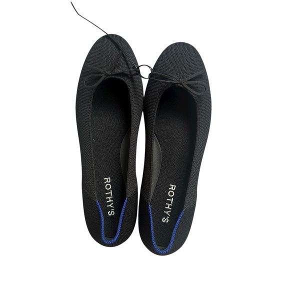 NEW Rothy's Black Ballerina Flats with Bow - Picture 4 of 10